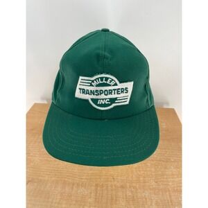 Vintage Miller Transporters Inc Mens Green Snapback Trucker Hat Adjustable